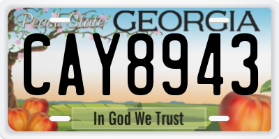 GA license plate CAY8943