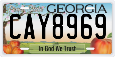 GA license plate CAY8969