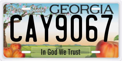 GA license plate CAY9067