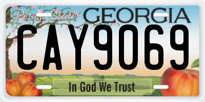 GA license plate CAY9069