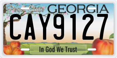 GA license plate CAY9127