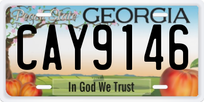 GA license plate CAY9146