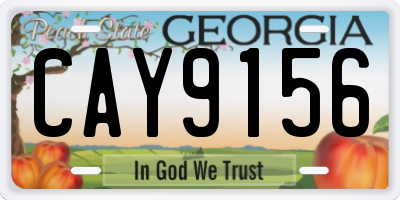 GA license plate CAY9156