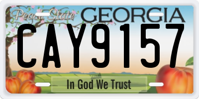 GA license plate CAY9157