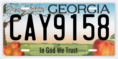 GA license plate CAY9158