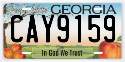 GA license plate CAY9159