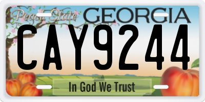 GA license plate CAY9244
