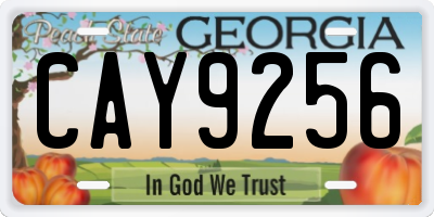 GA license plate CAY9256