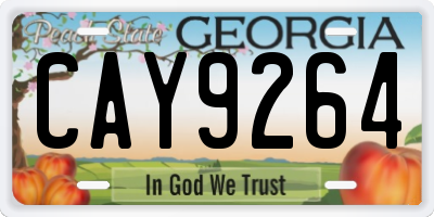 GA license plate CAY9264