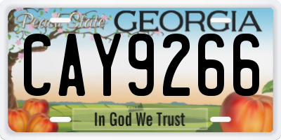 GA license plate CAY9266