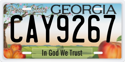 GA license plate CAY9267