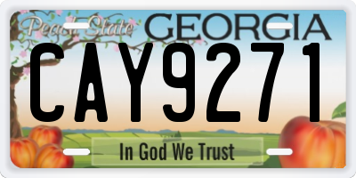 GA license plate CAY9271