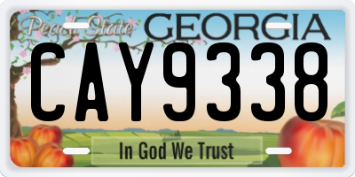 GA license plate CAY9338