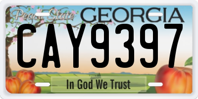 GA license plate CAY9397