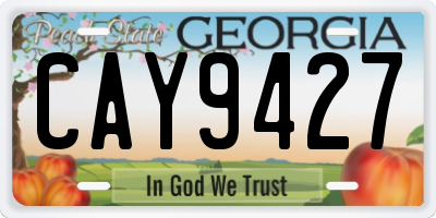 GA license plate CAY9427