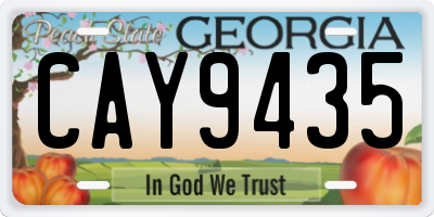 GA license plate CAY9435