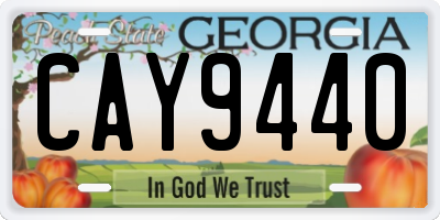 GA license plate CAY9440