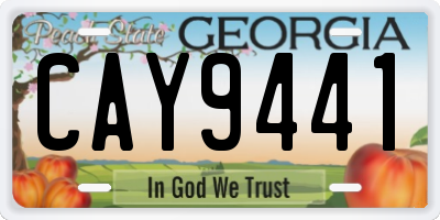 GA license plate CAY9441