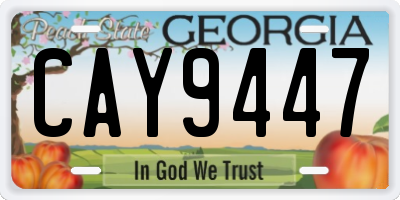 GA license plate CAY9447