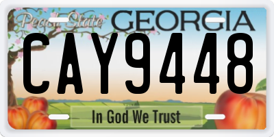 GA license plate CAY9448
