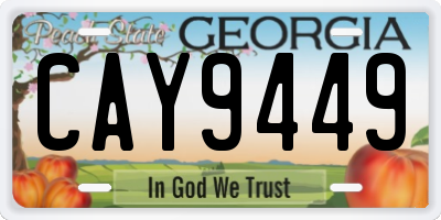 GA license plate CAY9449