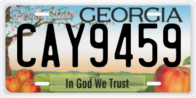 GA license plate CAY9459