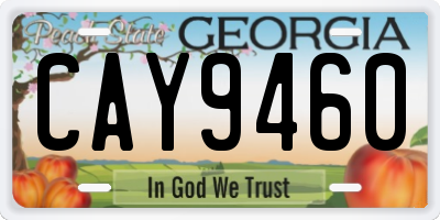 GA license plate CAY9460