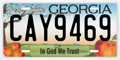 GA license plate CAY9469