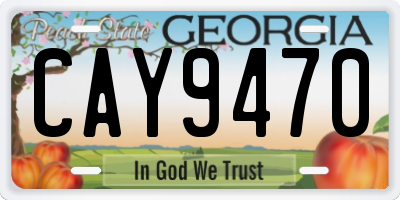 GA license plate CAY9470