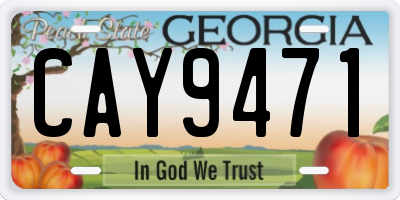 GA license plate CAY9471