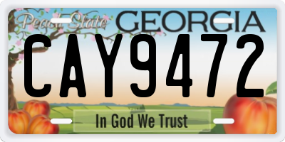 GA license plate CAY9472
