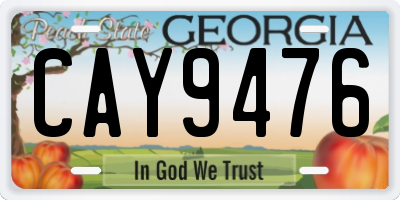 GA license plate CAY9476