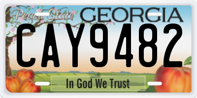 GA license plate CAY9482