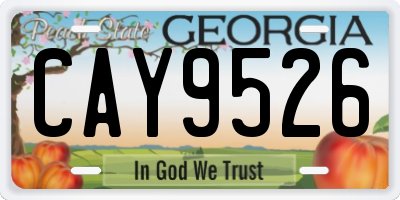 GA license plate CAY9526