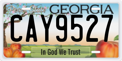 GA license plate CAY9527