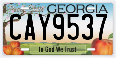 GA license plate CAY9537