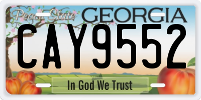GA license plate CAY9552