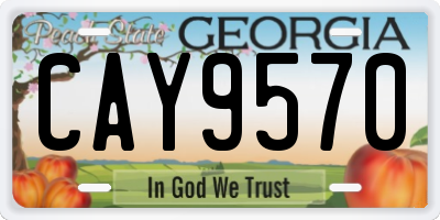 GA license plate CAY9570