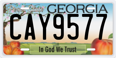 GA license plate CAY9577