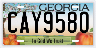 GA license plate CAY9580