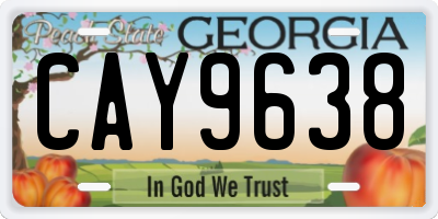 GA license plate CAY9638