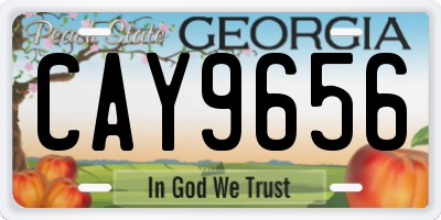 GA license plate CAY9656