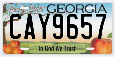 GA license plate CAY9657