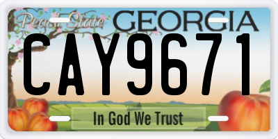 GA license plate CAY9671