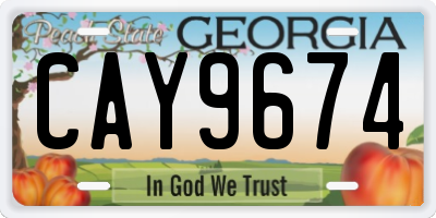 GA license plate CAY9674