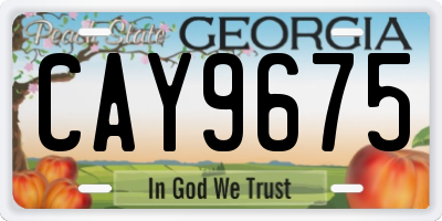 GA license plate CAY9675