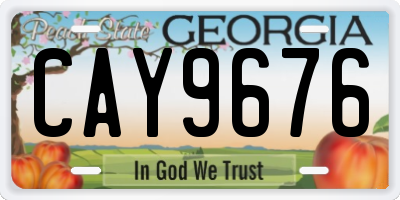 GA license plate CAY9676