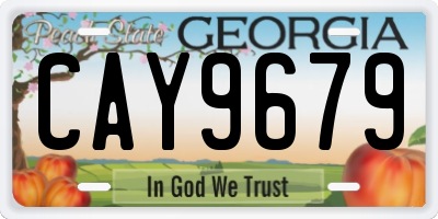 GA license plate CAY9679