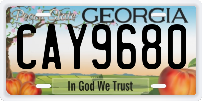 GA license plate CAY9680