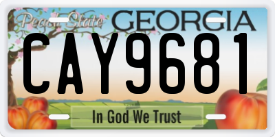 GA license plate CAY9681